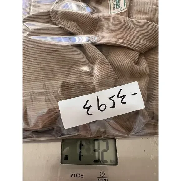 VTG LL Bean Corduroy Button Front Shirt Dress Womens Khaki Midi Pocket Size 16 - Picture 6 of 6